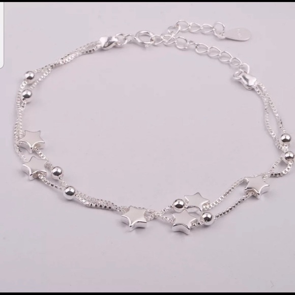 Jewelry - Star Double Layer  Sterling Silver Charm Bracelet